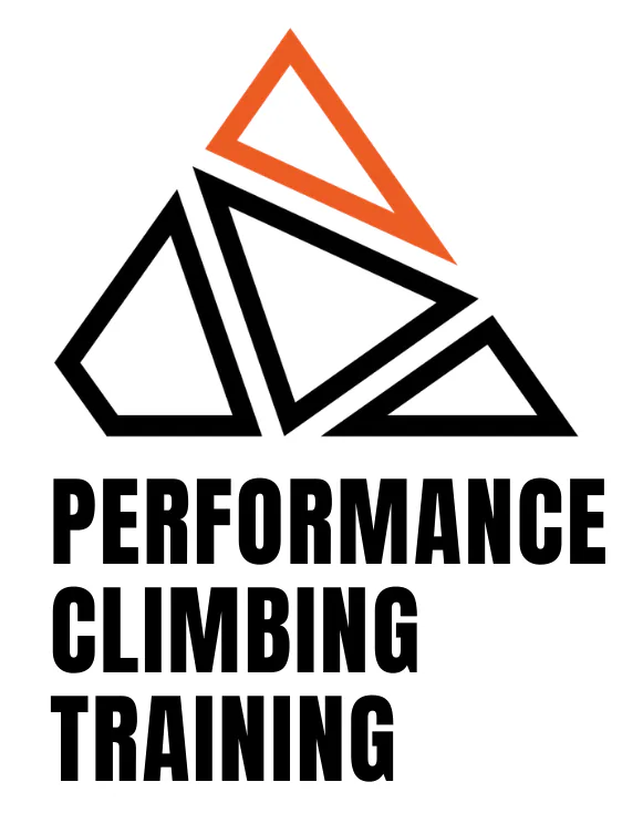 Logo de PC Training avec notre nom complet écrit : PERFORMANCE CLIMBING TRAINING